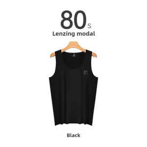 MiiOW | Catman Modal Mens Tank Top Summer Thin Ice Silk Seamless Sports Shirt Boys Style Base Layer Sweatshirt Simple Style Pure Color