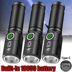 1/2/3 Mini Powerful Led Flashlight XHP50 Built in 18650 Battery 3 Modes Usb Rechargeable EDC Flash Light Torch Lamp Flashlights
