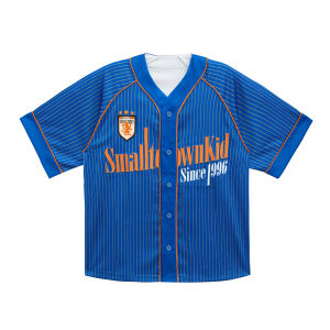 STK Small Town Kid | Street Hip-Hop Striped Short Sleeve Baseball Jacket