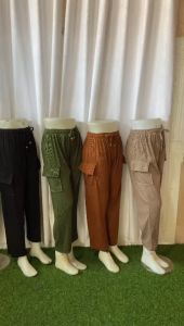 BAGGY PANTS LUNA KNIT JUMBO TALI CARGO // BAGGY PANTS BAHAN KNIT TEBAL PREMIUM