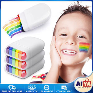 ★Same Day Shipping★ Washable Colored Pigment Pen Rainbow Face Paint Stick Festival Face Paint Non Toxic for Cosplay Makeup LZC-LGBT-Face-Paint-6Colors