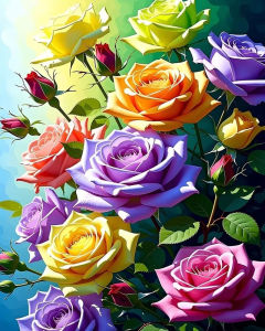 Digital Oil Painting Rose Oil Painting By Numbers Flower DIY Kit for Adults Picture Artcraft on Canvas Home Decoration Gift