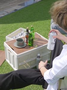 OLIK 55L/30L Outdoor Folding Storage Box Large Capacity Car Trunk Organizer Save space Collapsible Travel Camping Table with Wood Lids Storage Box Camping Waterproof