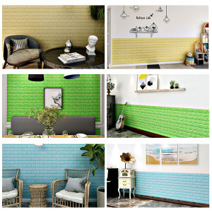 10Pcs Big size 70x77cm 3D Wallpaper sticker waterproof adhesive design for Wall Bricks Cement Wall Foam Wall paper