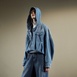 Hooded Loose Casual Vintage Washed Denim Jacket