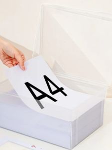 Transparent A4 Paper Organizer Box Office Desktop Storage Container for Document File Arrangement Home Use