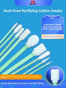 IMLUCKY | Dust-Free Cotton Swabs Industrial Grade Lens Screen Cleaning Ultra Fine Sponge Long Cotton Swab Sticks For Laser Cleaning