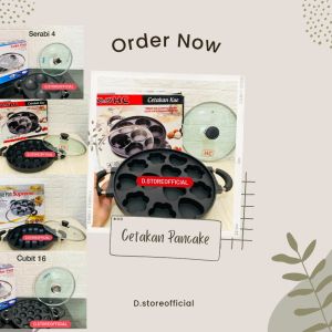 Cetakan Pancake Motif Variasi / Cetakan Kue Pancake / Cetakan Pancake + Tutup Kaca