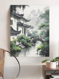 Jiangnan Ink and Wash Style Landscape Digital Oil Painting DIY Coloring Painting Adult Coloring 2023 New Arrival Hand Painted Oil Painting