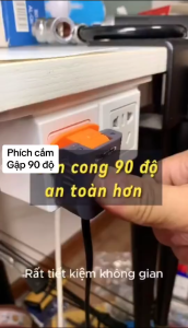 Phích cắm điện Goha chân dẹt xoay gập 90 độ 10A chịu tải cao 2500W