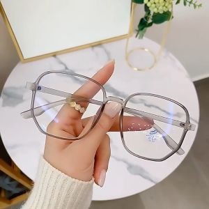 Kacamata Fashion kotak PINK blush on Bluecromic Wanita Pria Photocromic Anti Radiasi Blueray A005