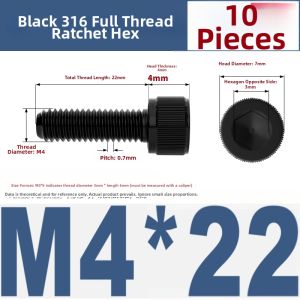qd | Black 316 Stainless Steel Hex Head Cap Screw