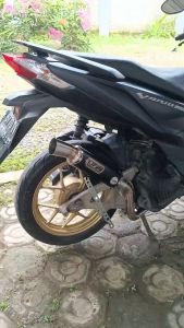 Silencer Knalpot Samlong Lift Ori Coating Hitam Stainless Steel All Matic Inlet 38mm