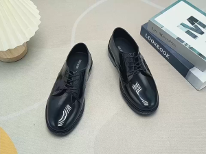 black leather shoes office school security guard shoes for men and women Footwear Boy Walking Shoes Comfort Elegant Classic Formal