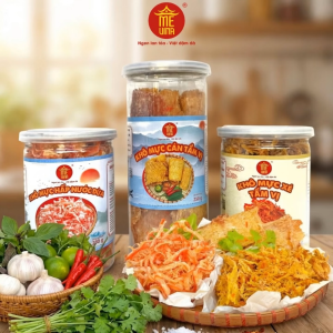 Mồi Nhậu MEVINA "Mực Ngon Trứ Danh" - Mực Cán Tẩm Mực Xé Tẩm Vị & Mực Hấp Nước Dừa Sợi Mềm