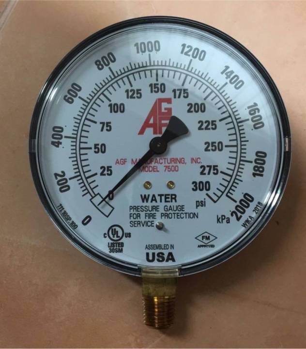 AGF pressure gauge 0-300psi UL/FM เกจวัดแรงดันงานดับเพลิง หน้าปัด 4 ...