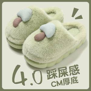 Dép Bông Đế Dày Mùa Đông 2024 Mới Cho Nữ Dép Bông Có Gót Đi Trong Nhà Ấm Áp Chống Trượt Dép Cotton Nhung Cho Bà Bầu Đi Ngoài Trời