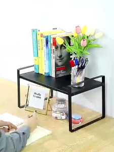 Adjustable Expandable Storage Rack 38-64cm Carbon Steel Kitchen Counter Organizer Shelf Space Saving Desktop Shelf Bathroom Office Storage Rack
