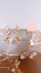 LSLY Fashion Earrings S925 Korean Stud Earring Young Jewellery Four Leaf Clover / 时尚流行高贵韩式耳环耳针耳饰四叶草简约 / Subang Telinga