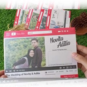 [50pcs - YOUTUBE] KARTU UNDANGAN PERNIKAHAN / KHITANAN MEDOS UNIK TEBAL DAN MURAH (RCU 03)