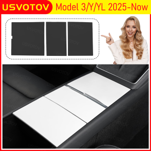 USVOTOV Center Console Wrap for Tesla Model 3 Y YL 2025 2026 Juniper Interior Accessories Center Console Cover Protector Pads