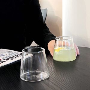 INS Style Household Minimalist Milk Cold Drink Cup Drinking Cup Japanese Mt. Fuji Cup Transparent Coffee Glass