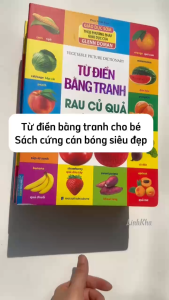 Sách Từ điển bằng tranh giấy cứng cán bóng khổ to cho bé học chữ cái động vật rau củ quả giao thông - Minh Thắng