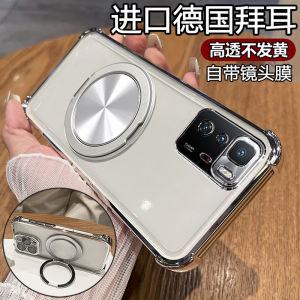 เคสโทรศัพท์ซิลิโคนนิ่มแบบใสป้องกันการตกหล่นพร้อมขาตั้งแบบดูดซับแม่เหล็กสำหรับ Xiaomi Redmi Note10 pro รุ่นใหม่