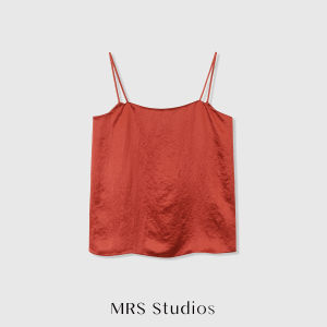 เสื้อกั๊กสายเดี่ยวผ้าซาตินมันเงา Acetate คุณภาพยอดเยี่ยม MRS Studios ฤดูร้อน 2023 เสื้อกั๊กสายเดี่ยวแบบเข้ารูปสำหรับผู้หญิง