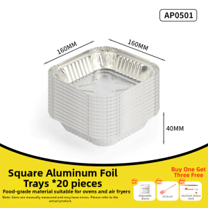 AICANLE | Air Fryer Disposable Aluminum Foil Pans and Baking Trays