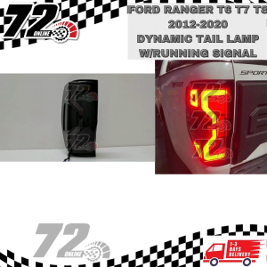 Ford Ranger T6 T7 T8 2012 - 2020 ( T9 Design ) Dynamic Tail Lamp With Signal Running ( Smoke )