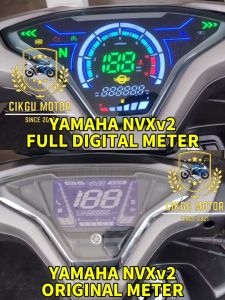 CIKGU MOTOR YAMAHA NVX V2 FULL DIGITAL METER 2024 100% PNP SAHAJA MOTORCYCLE GAUGES