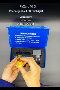 Small Gold Torchlight 6.5” Inch Japan | Rechargeable LED Lampu Suluh | 2 Batteries + Charger | Pocket Size | 2-Year Warranty | Flashlight