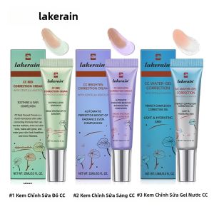 lakerain | Kem CC 3 Màu Dạng Lỏng Che Phủ Hoàn Hảo Chống Thấm Nước Lâu Trôi Giúp Che Khuyết Điểm Đỏ Dưỡng Ẩm & Bảo Vệ Da