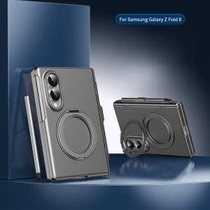 For Samsung Galaxy Z Fold 8 Ultra 7 6 5 4 3 360° Rotation Magnetic Bracket Case with Pen Slot Hinge Screen Glass Protector Cover