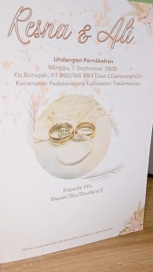Cetak Undangan Pernikahan Bisa Tambah Foto/gambar Tema Krem Elegan Zain Grafika