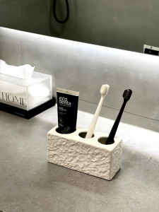 Luxury Ceramic Toothbrush Holder Bathroom Countertop Organizer Elegant Dental Care Storage Rack for Toiletries And Toothpaste