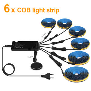 3000K 4000K Dimmable Under Cabinet Black COB LED Strip Lights Penetrable Wood Closet Bookcase Wardrobe Acoustic Wall Lamp Tape
