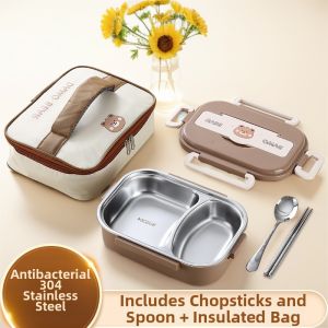 Insulated Food-Grade Stainless Steel Lunch Box For Children Students Office Workers