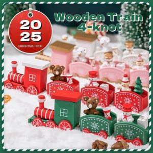 Christmas Wooden Train Christmas Decorations Home Ornament Mini Christmas Train Christmas Ambiance Kids Christmas Gift
