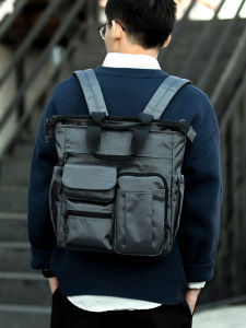 Mens Business Commuter Multi-Functional Single Shoulder Bag Slant Cross Handbag Computer Bag Soft Oxford Fabric Polyester Lining