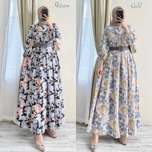 NEW RABELA MAXI  MOTIF LIMITED EDITION DRESS TERLARIS DRESS BUNGA CANTIK