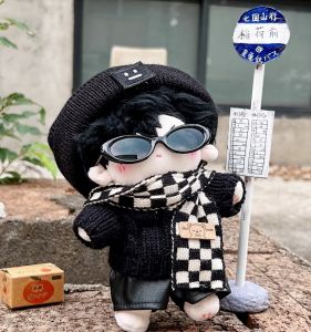 Winter Cotton Doll Sweater Casual Wearable Doll Clothes Cool Style Changeable Outfit with Sunglasses Doll Accessories