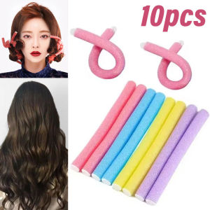 Dorisna 10pcs Universal Curling Bar Free Twisting Hair Curling Stick Colorful Sponge Curling Iron Pearl Cotton Eva Curling Iron