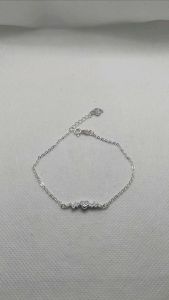 heartbeat ladies stone bracelet silver 7.5" 92.5 Italy silver jewelry (TUNAY NA SILVER)