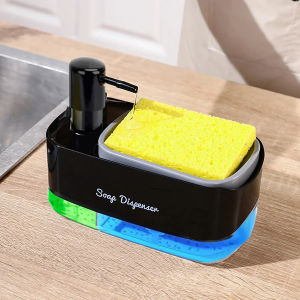 Dishwasher Dispenser Press Type Manual Soap Dispenser 2-in-1 Liquid Dispensing Methods Easy to Detachable and Washable Sponge