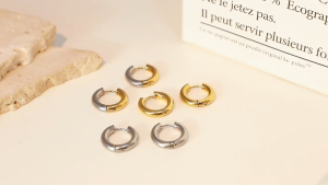 IHA Circle Hoop Earrings Collection - 18K Gold Plated - Hypoallergenic & Non-tarnish