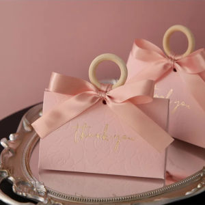 10/30/50 Pcs birthday party Candy Boxs pink mini Triangle Gift Packaging Box DIY Creative Candy bag wedding Party Supplies