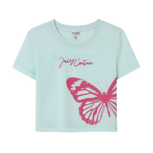 Juicy Couture | Crop Short Round Neck Casual T-shirt