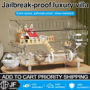 JF Hamster Cage Luxury Acrylic Hamster Decorative Cage Pet Breeding Box Large Space